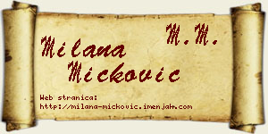 Milana Micković vizit kartica